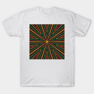 Barcode Sunburst Square (Rasta Colours) T-Shirt